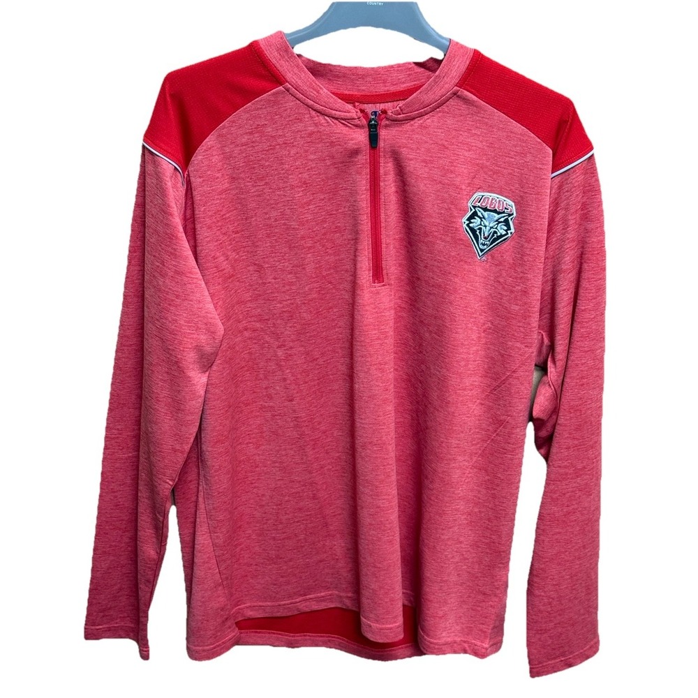 Champion New Mexico Lobos Red 1/4 Zip Pullover Over Basketball Football Size XL‎